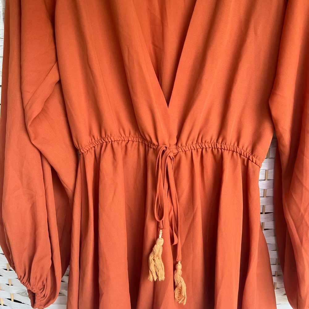 Deep neck nic and Zoe long sleeve romper